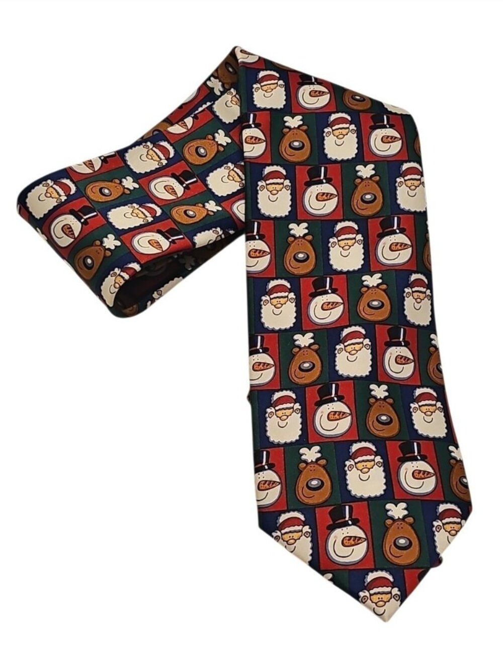 Festive Christmas Novelty Tie Santa Snowman & Reindeer Design